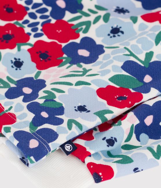 Katoenen sweatshirt met bloemetjesprint voor kinderen wit MARSHMALLOW/wit MULTICO