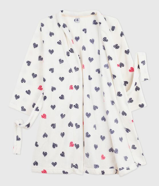 Robe de chambre enfant en polaire imprimé blanc MARSHMALLOW/blanc MULTICO
