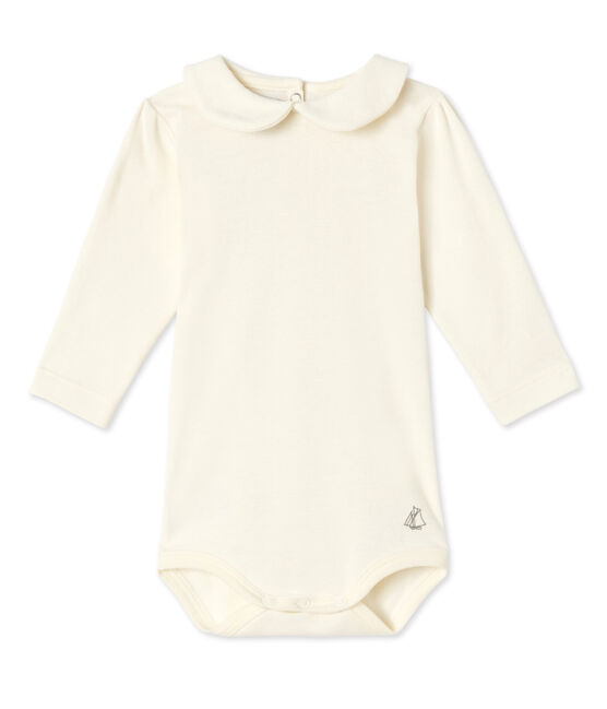 Body bébé fille à col claudine beige COQUILLE