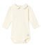 Body bébé fille à col claudine beige COQUILLE
