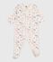 Babypyjama van geruwde fleece met bloemetjesbedrukking op de kraag MILK/ MULTICO