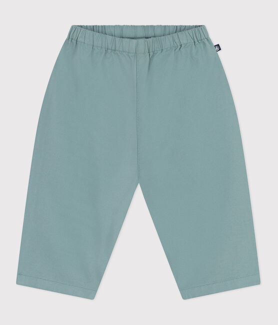 Pantalon bébé en coton et lin uni vert PAUL