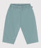 Pantalon bébé en coton et lin uni vert PAUL