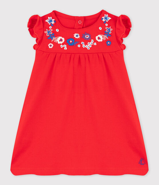 Geborduurd jurkje voor babymeisjes rood PEPS