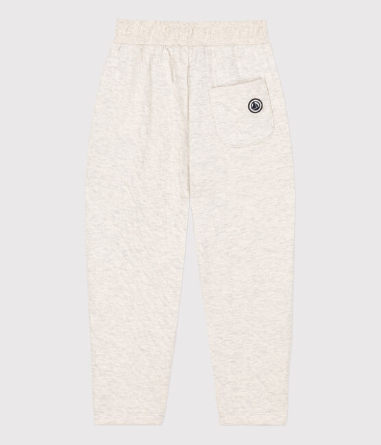 Broek in doorgestikte tubic voor Meisjes / Jongens beige MONTELIMAR CHINE
