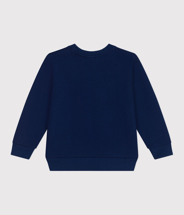 Sweatshirt enfant mixte en coton imprim&eacute; bleu