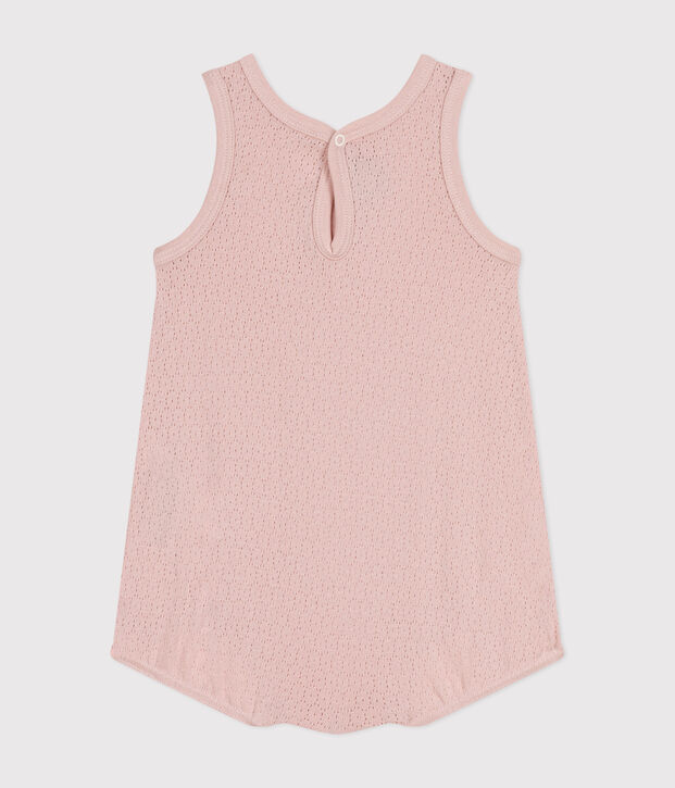 Korte playsuit van katoen voor baby's roze