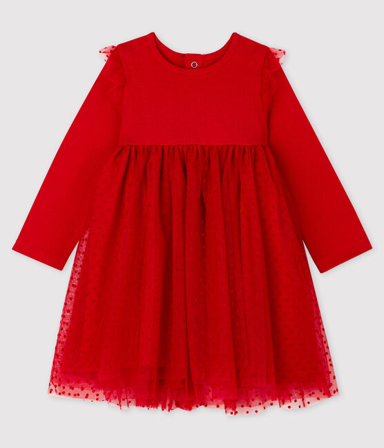 Robe manches longues bébé fille rouge TERKUIT
