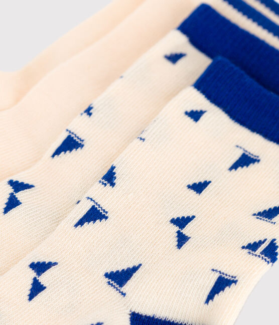 2 paar katoenen kindersokken met bootjesprint variante 1