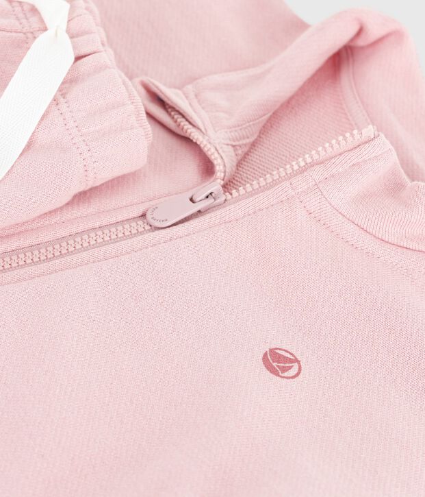 Ensemble sweatshirt et pantalon b&eacute;b&eacute; en coton uni rose clair