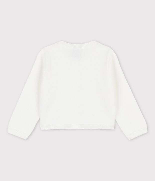 Babycardigan in verfijnd tricot wit