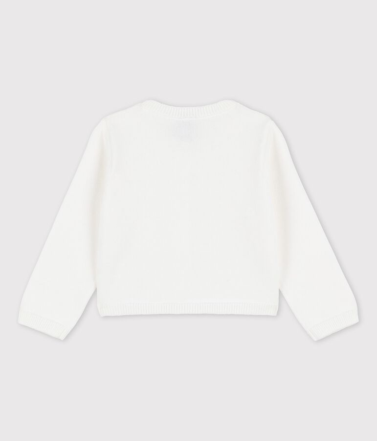 Babycardigan in verfijnd tricot wit MARSHMALLOW