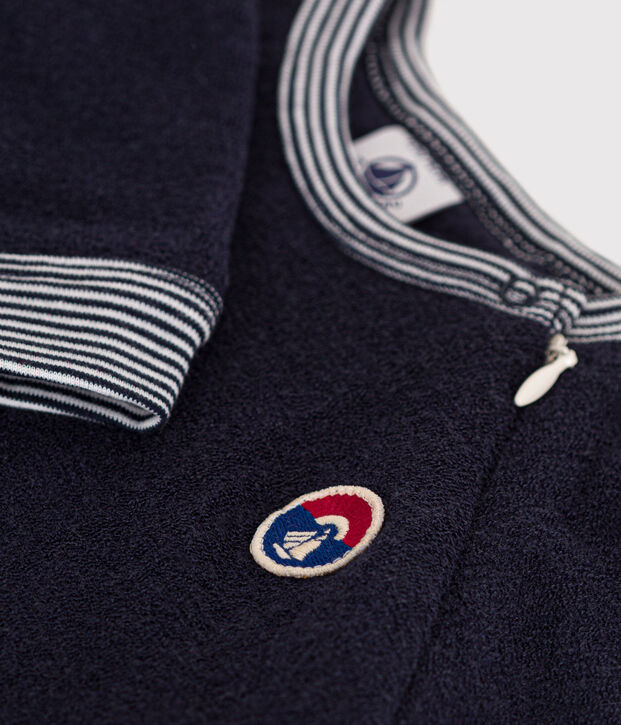 Pyjama en bouclette &eacute;ponge b&eacute;b&eacute; bleu marine