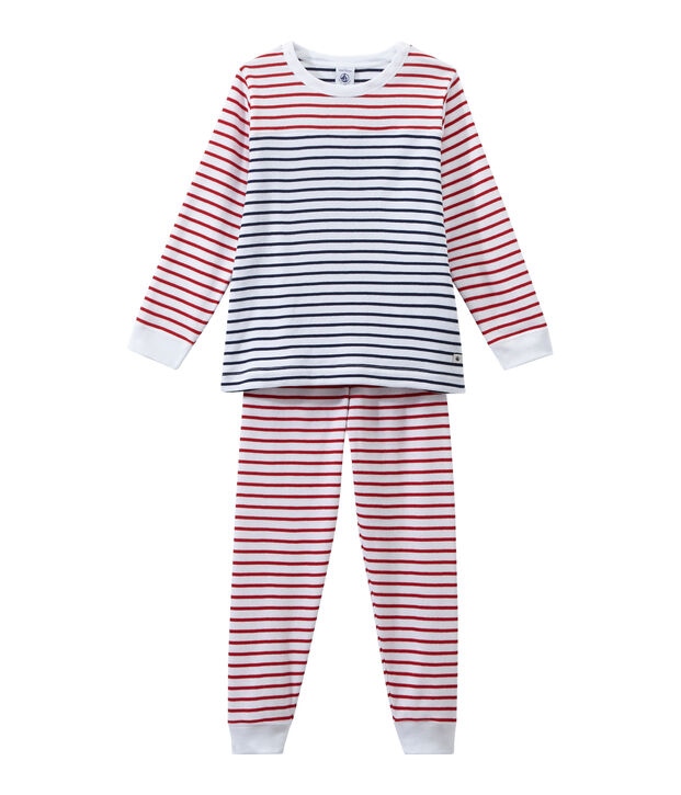 Pyjama gar&ccedil;on ray&eacute; blanc/multicouleur