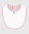 Bavoir naissance en coton imprimé rose JOLI/blanc MULTICO