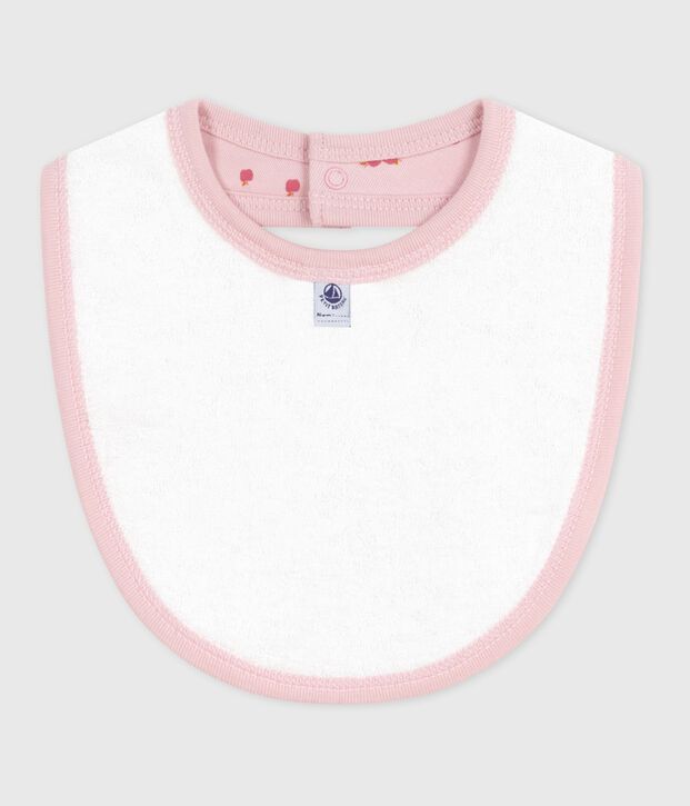 Bavoir naissance en coton imprim&eacute; rose/multicouleur