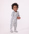 Pyjama bébé à rayures en coton bébé  blanc MARSHMALLOW/bleu SMOKING