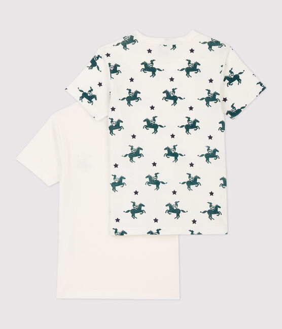 Set van 2 katoenen jongens t-shirts met korte mouwen en ridderprint variante 1