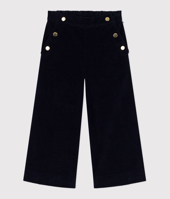 Effen fluwelen broek voor kinderen blauw SMOKING