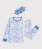 Katoenen verkleedpyjama van een draak voor kinderen blauw/blauw