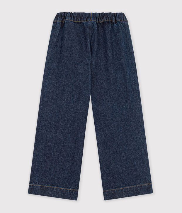 Pantalon wide leg enfant en denim bleu