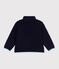 Veste enfant en sherpa unie colorblock bleu marine