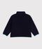 Veste enfant en sherpa unie colorblock bleu marine