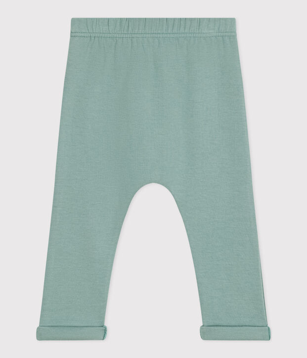 broek in dikke jersey voor baby's groen