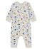 Combinaison longue imprimée bébé garçon gris BELUGA/blanc MULTICO