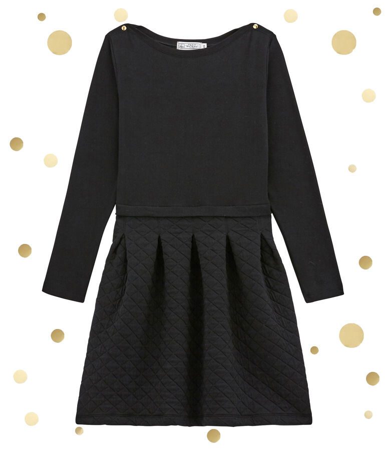 Robe bi-mati&egrave;re femme taille coup&eacute;e noir