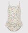 Maillot de bain 1 pièce en matière recyclée bébé blanc MARSHMALLOW/blanc MULTICO