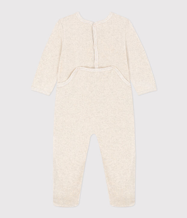 Pyjama b&eacute;b&eacute; t&eacute;l&eacute;cabines en velours beige chin&eacute;
