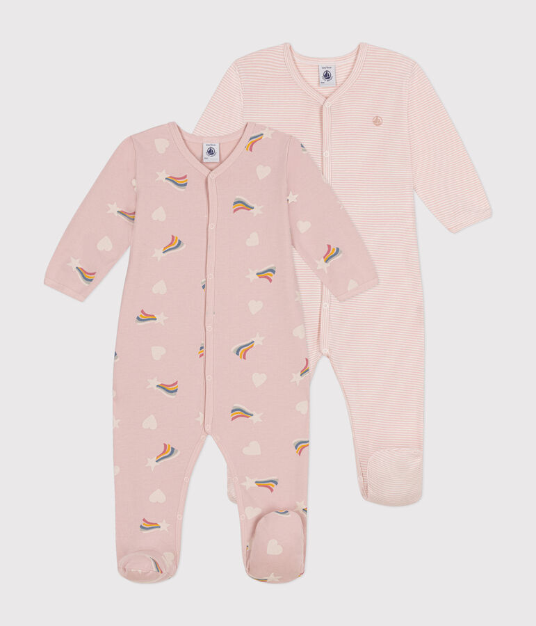 Lot de 2 pyjamas b&eacute;b&eacute; en coton multicouleur
