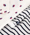 Driedelig katoenen babysetje wit MARSHMALLOW/blauw SMOKING