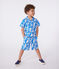Chemise enfant en coton manches courtes imprimée bleu MARSHMALLOW/ PORCELANA