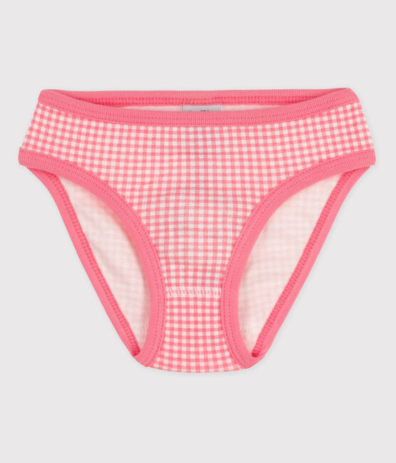 Katoenen meisjesslip wit MARSHMALLOW/roze GRETEL