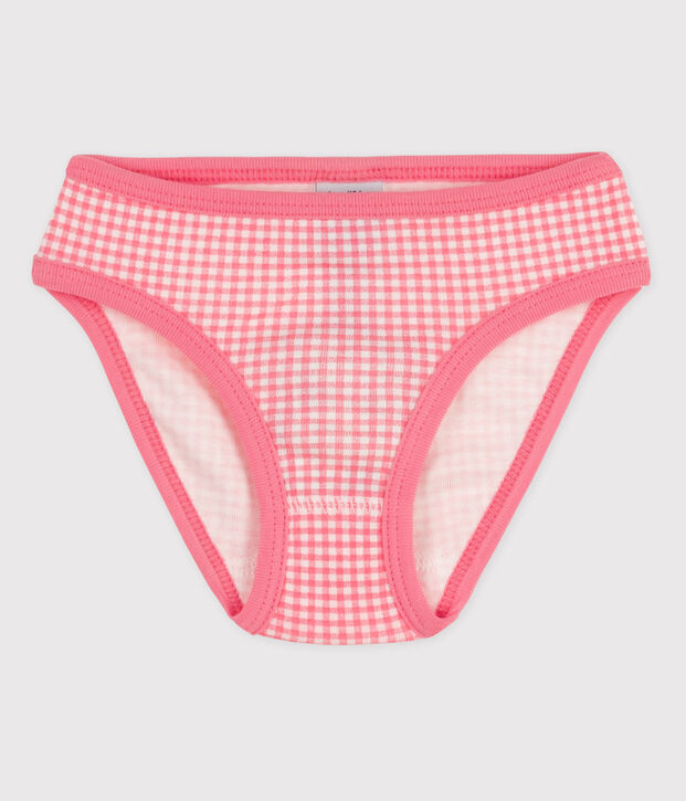 Katoenen meisjesslip wit/roze