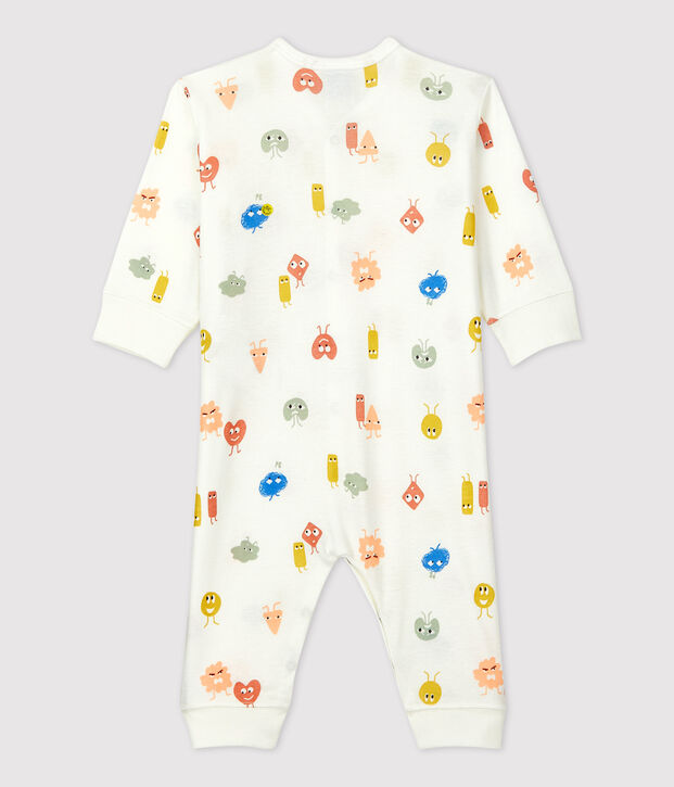Slaappakje zonder voetjes in katoen en lyocell voor baby's wit/multicouleur