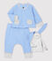 Ensemble 3 pièces bleu bébé en coton biologique bleu EDNA/blanc MARSHMALLOW