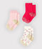 Set van 3 paar sokken voor baby meisje roze CHARME
