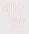 Korte pyjama met bloemen voor dames in katoen wit MARSHMALLOW/wit MULTICO