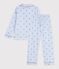 Pyjama boutonn&eacute; enfant en coton imprim&eacute; &eacute;toiles blanc/multicouleur