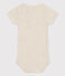 Body manches courtes col tunisien en coton bébé beige MONTELIMAR CHINE