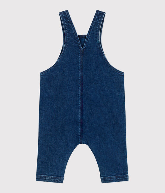 Salopette bébé en jean élasthanne jambes longues bleu DENIM MOYEN