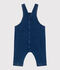 Babysalopette met lange mouwen van spijkerstof en elastaan blauw