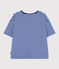 Tee-shirt le Boxy en coton éponge rayé femme bleu SURF/ AVALANCHE