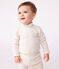 Effen katoenen babybody met rolkraag beige MONTELIMAR CHINE
