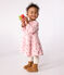 Robe bébé en coton manches longues imprimée fleurs rose JOLI/blanc MULTICO