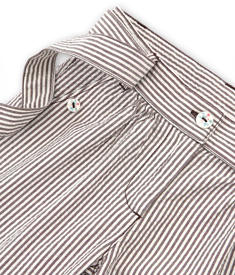 Short enfant fille marron/blanc