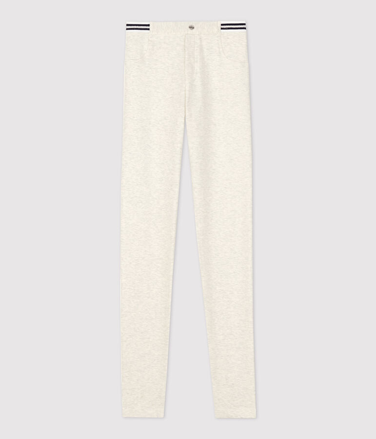 Jegging en coton &eacute;lasthanne enfant fille beige